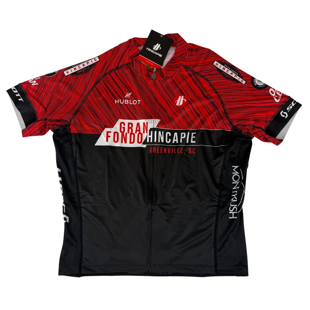 Hincapie Cycling Jersey Mens 2XL Red Black Gran Fondo Greenville Short Sleeve
